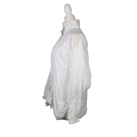 Vintage 90s Tudor Court white snap front windbreaker jacket XL - Picture 3 of 6